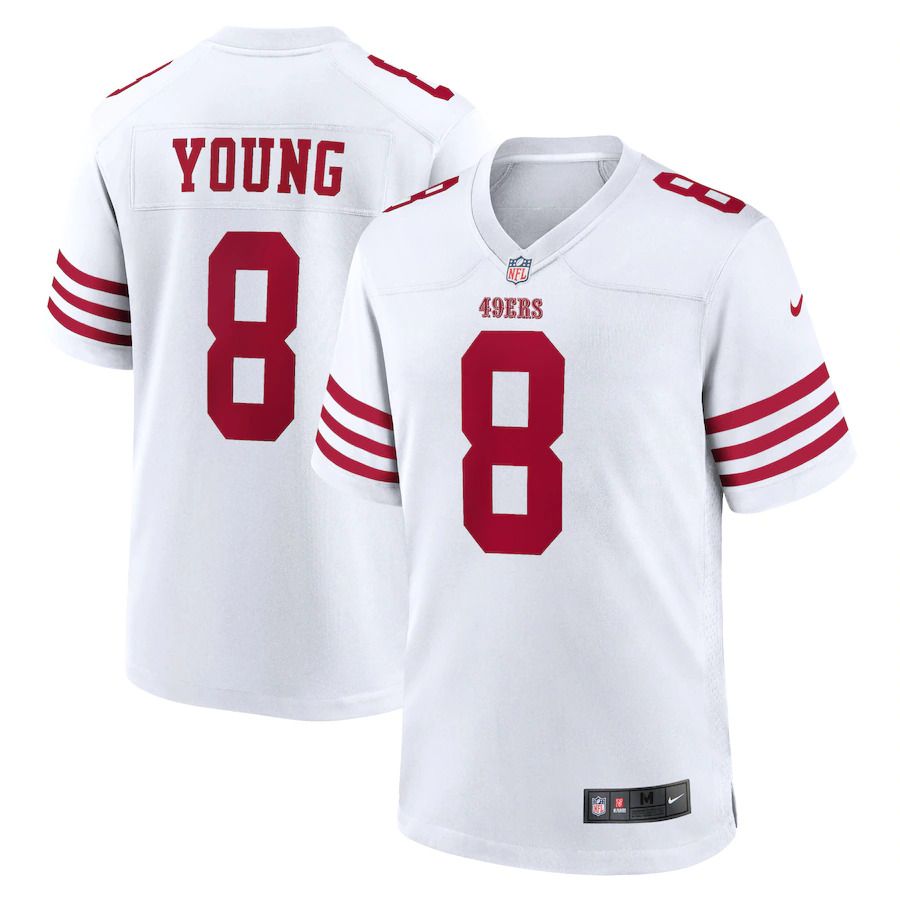 Men San Francisco 49ers 8 Steve Young Nike White Retired Player Game NFL Jersey